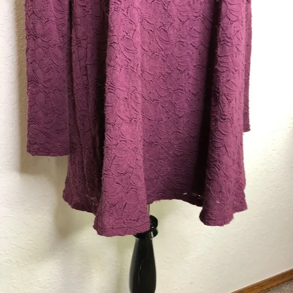 Show Me Your Mumu Tyler Tunic maroon wine purple lace overlay dress size Medium